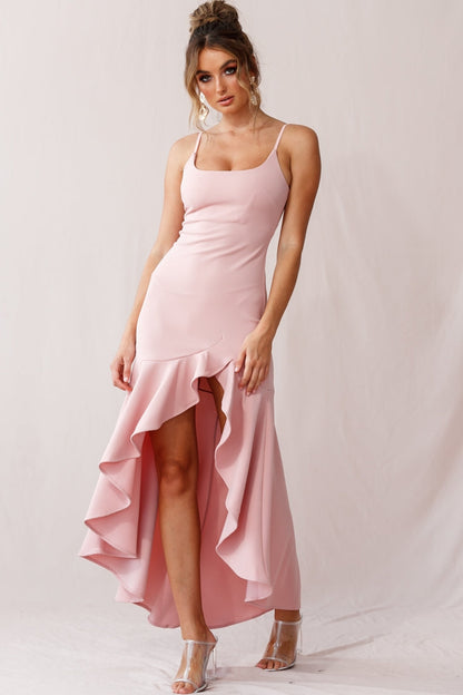 Emoji Asymmetrical Hemline Dress Blush