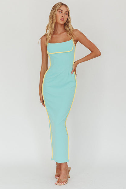 Sunny Coast Piping Trim Maxi Dress Peppermint