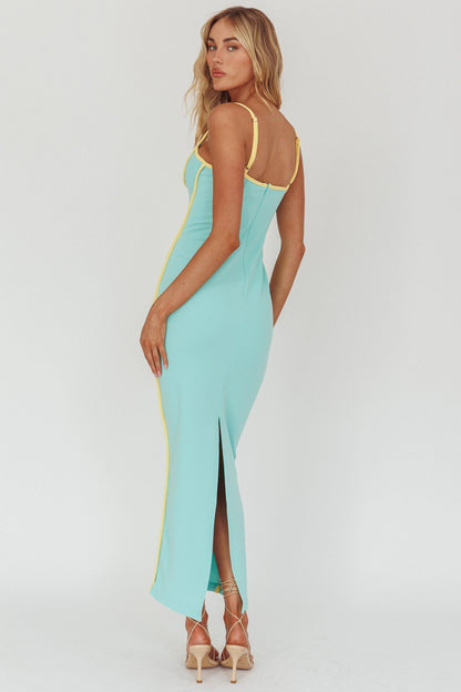 Sunny Coast Piping Trim Maxi Dress Peppermint