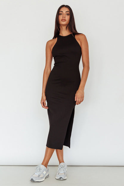 Voyage Racerback Midi Dress Black