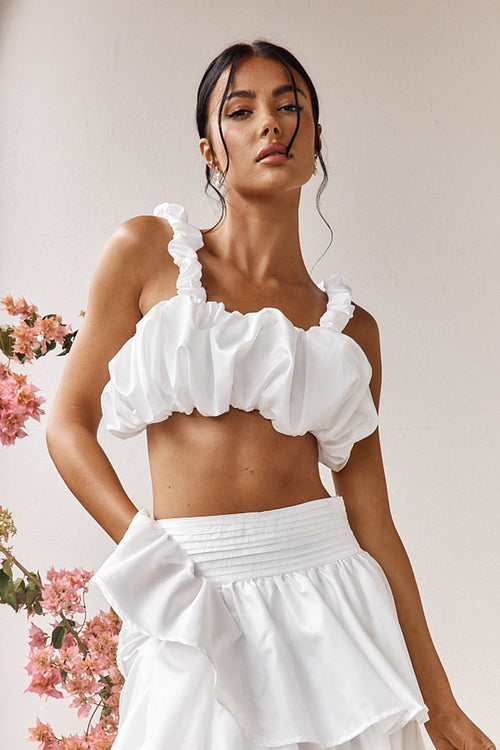Sozo Bubble Crop Top Ivory
