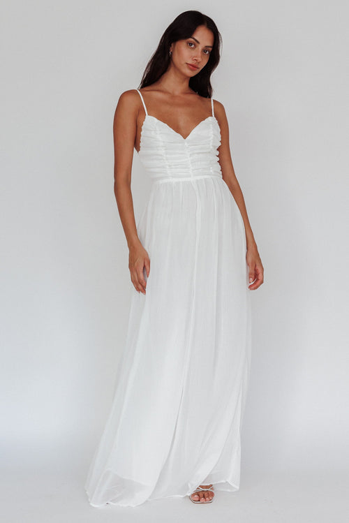 Janicca Ruched Bodice Jumpsuit Off White