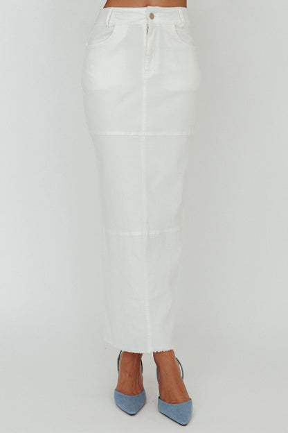 Thalia Pocket Maxi Skirt White