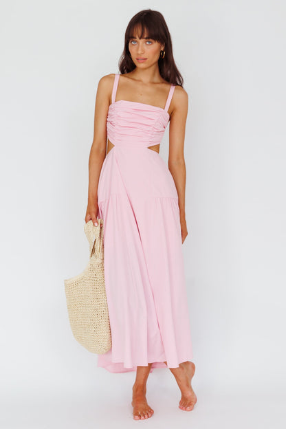 Kassi Gathered Bodice Maxi Dress Blush