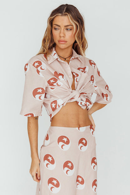 Just A Hunch Button Shirt Yin Yang Rose