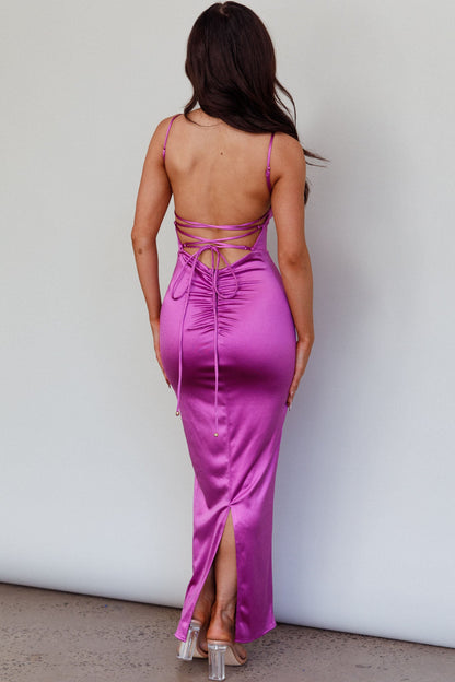 Seraya Lace-Up Back Dress Violet